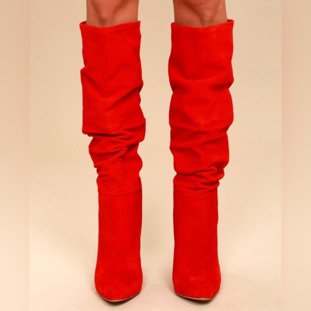 Steve Madden Red Suede leather boots 5.5